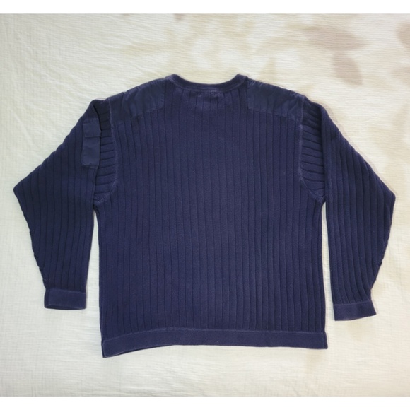 Vintage Eddie Bauer Legend Field Sweater 100% Cotton Knit Navy Blue Men XL - Picture 5 of 8